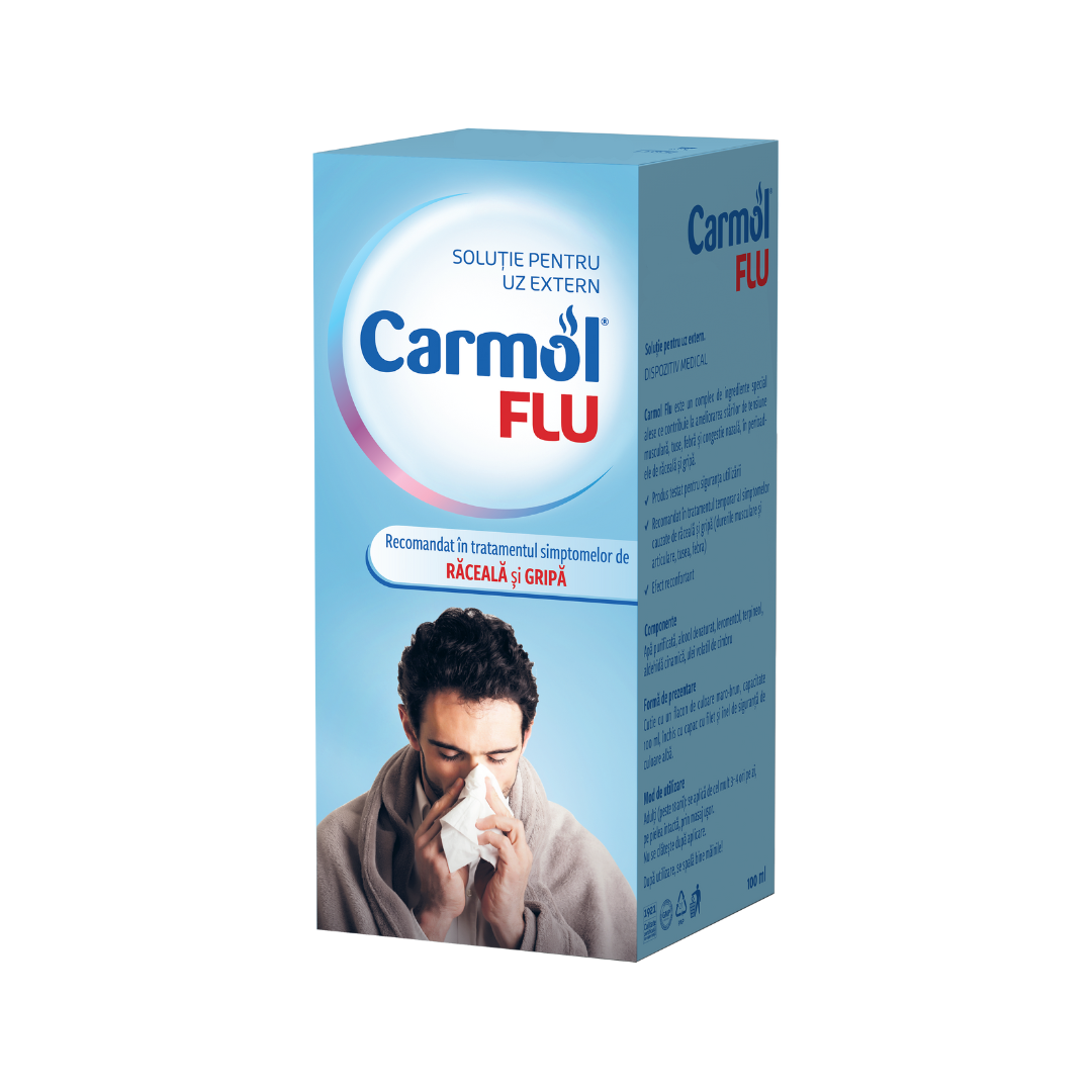 Lotiune pentru corp Carmol Flu Raceala si Gripa, Biofarm | 100 ml