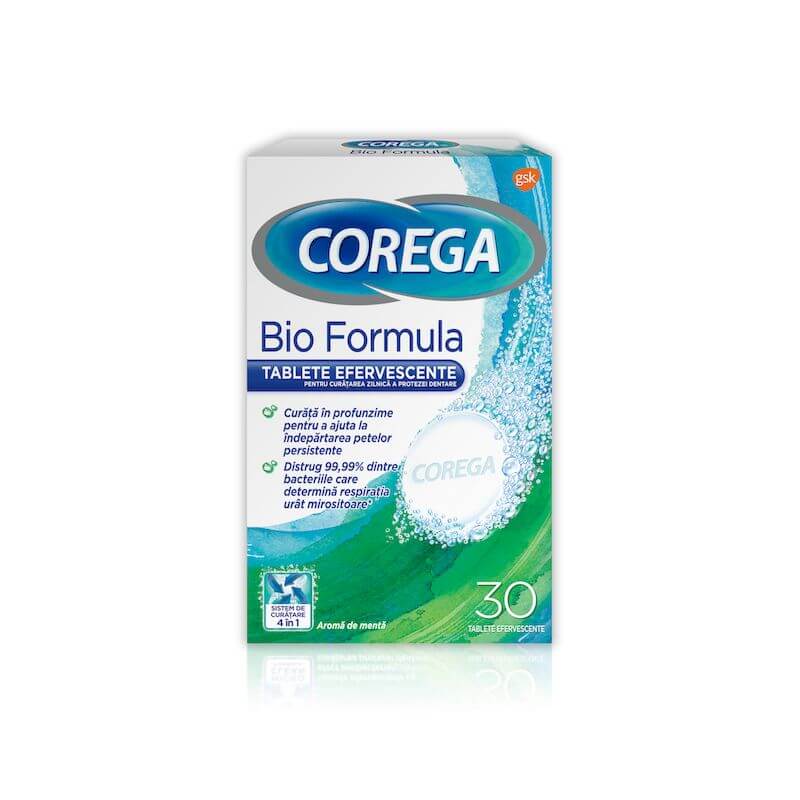 Tablete efervescente Bio Formula Corega | 30 tablete