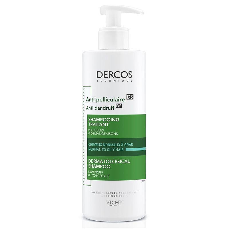 Sampon anti-matreata pentru par normal-gras Dercos, Vichy | 390 ml