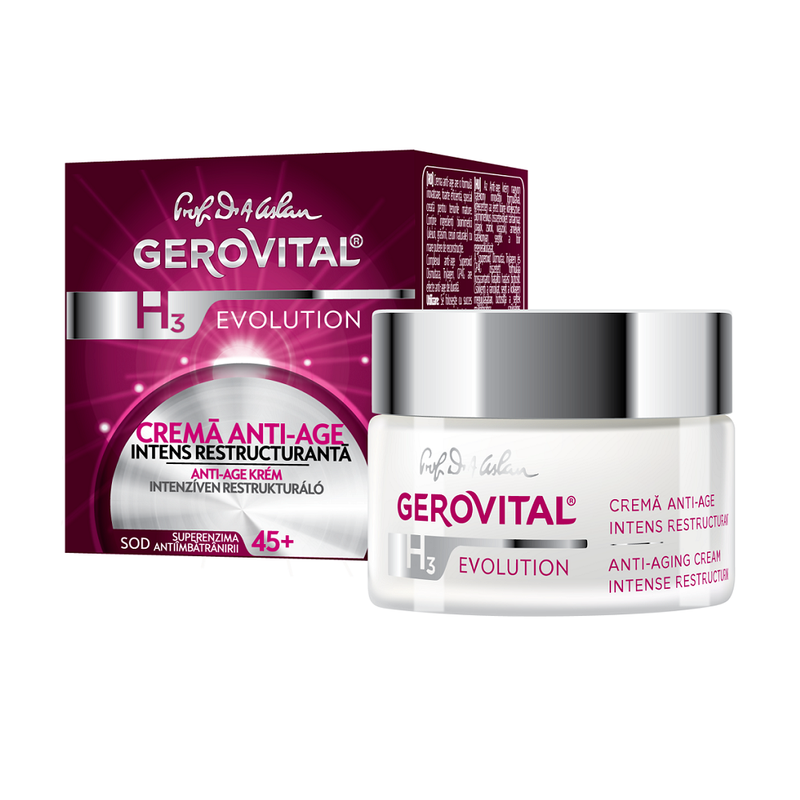 Crema anti-age intens restructuranta 45+ H3 Evolution, Gerovital | 50 ml