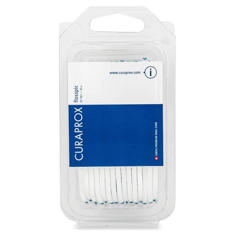 Set suporturi scobitoare cu ata dentara, Curaprox | 30 bucati