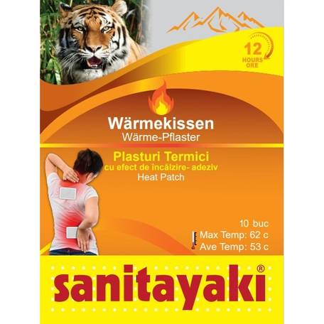 Plasturi termici cu efect 12 ore 9.5 x 13cm, Sanitayaki | 10 buc