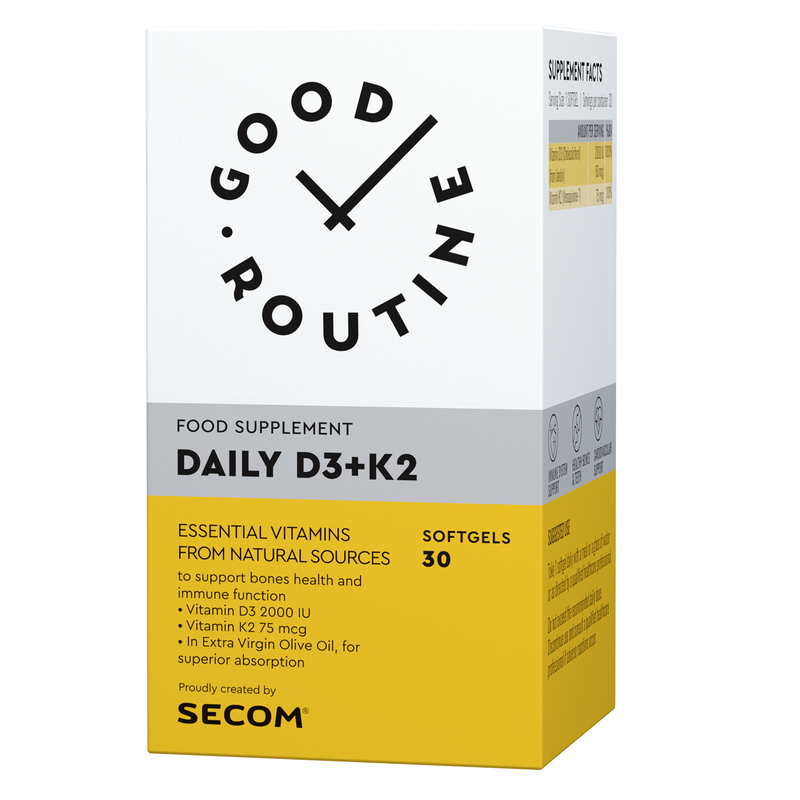 Daily Vitamina D3 + K2, Good Routine | 30 capsule moi