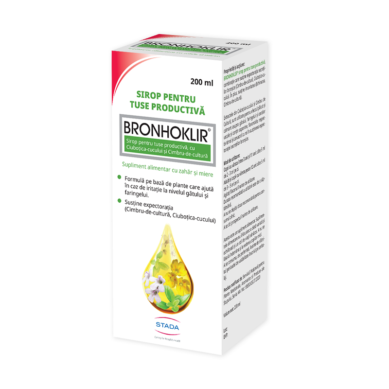 Sirop tuse productiva Bronhoklir, Stada | 200 ml