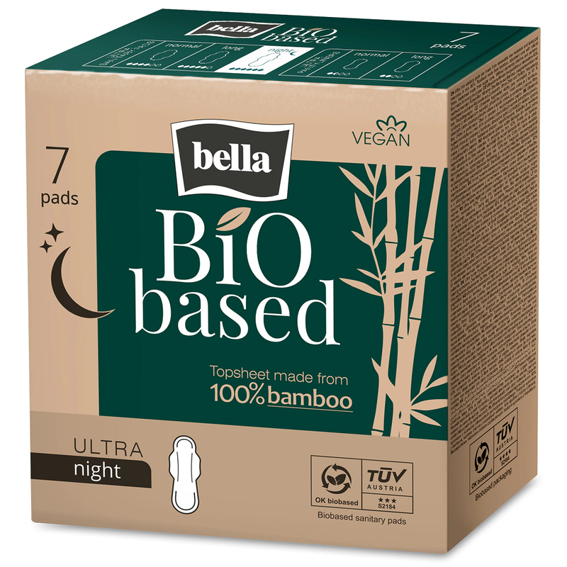 Absorbante igienice Bio based Ultra night, Bella | 7 bucati