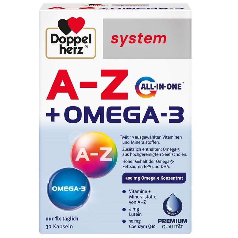 Doppelherz System A-Z + Omega 3, Quisser Pharma | 30 cps