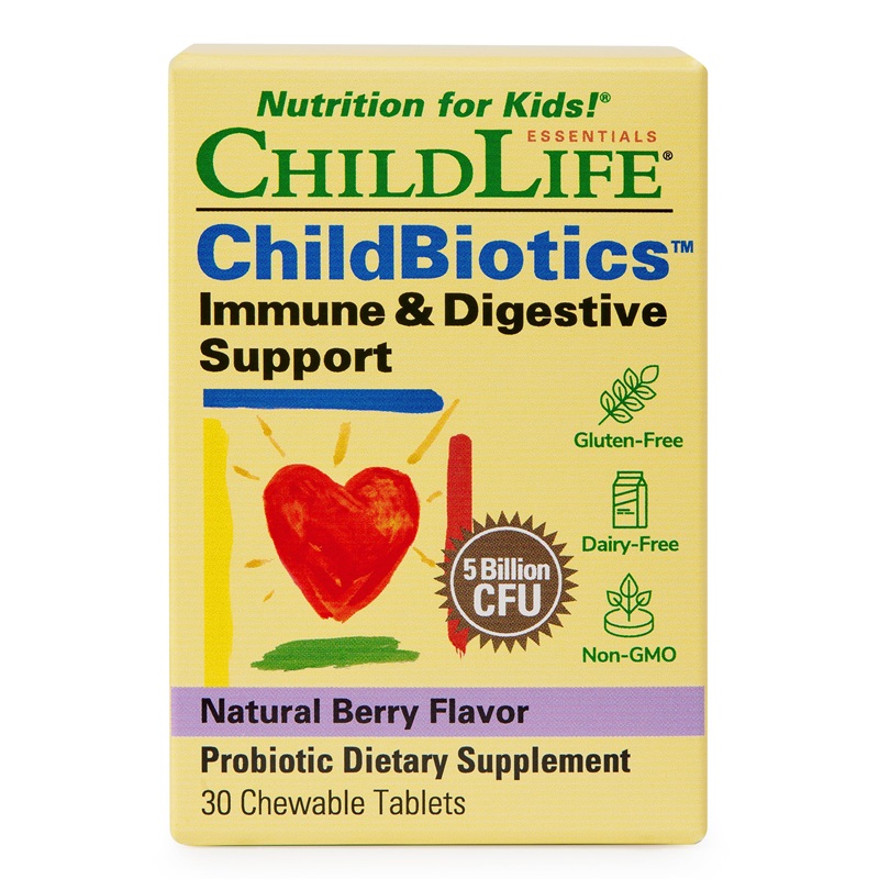 ChildBiotics Immune and Digestive Support Childlife Essentials, Secom | 30 tablete masticabile