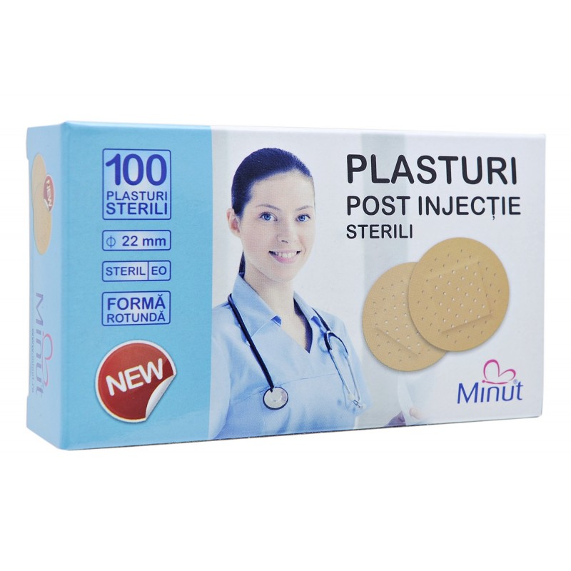 Plasturi post injectie, 22MM X 100, Minut