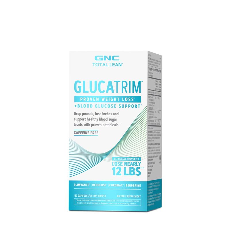 GNC Total Lean GlucaTrim Proven Weight Loss + Blood Glucose Support, Formula Avansata pentru Slabit | 120 cps