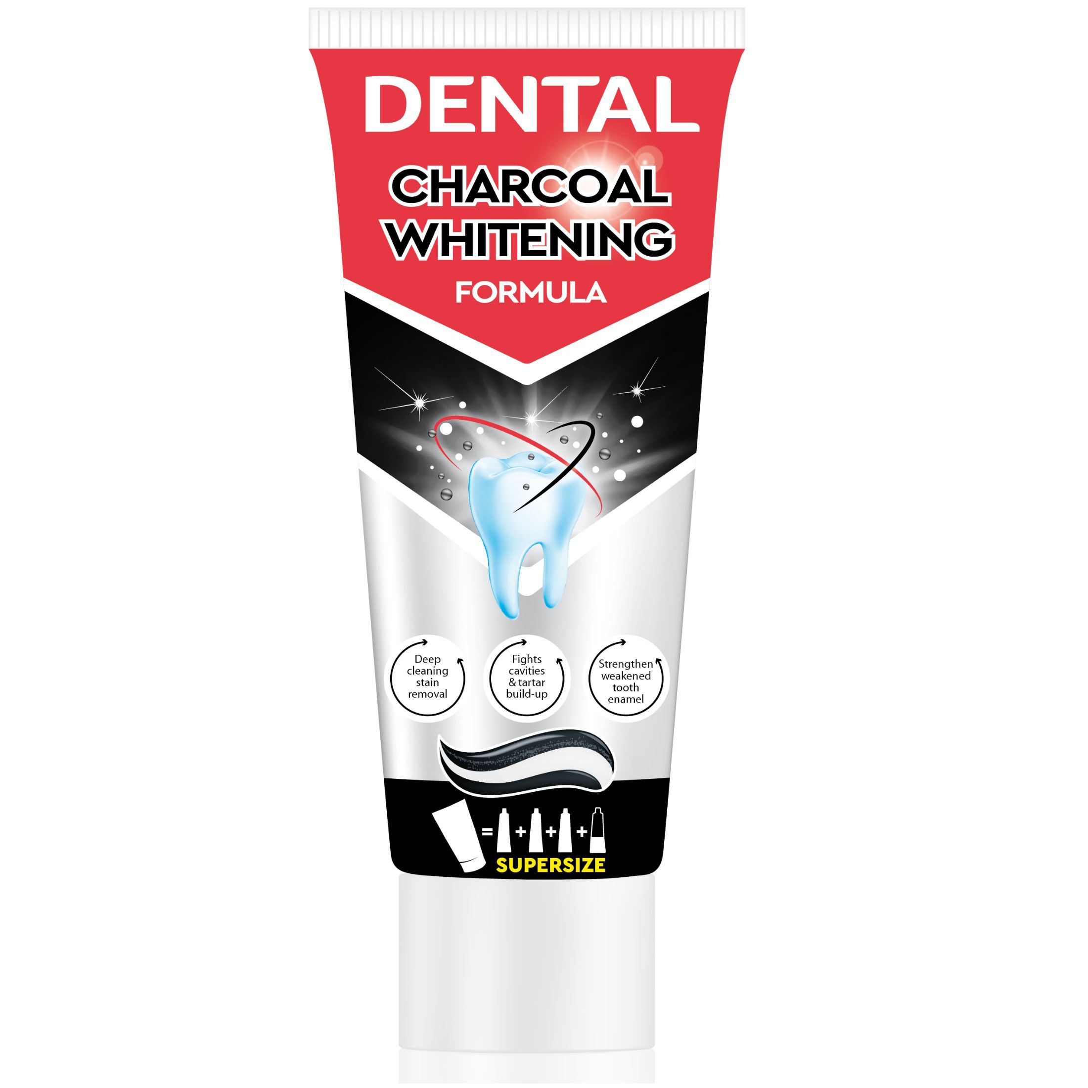 PASTA DE DINTI  DENTAL JUMBO WHITENING CU CARBUNE 250ML