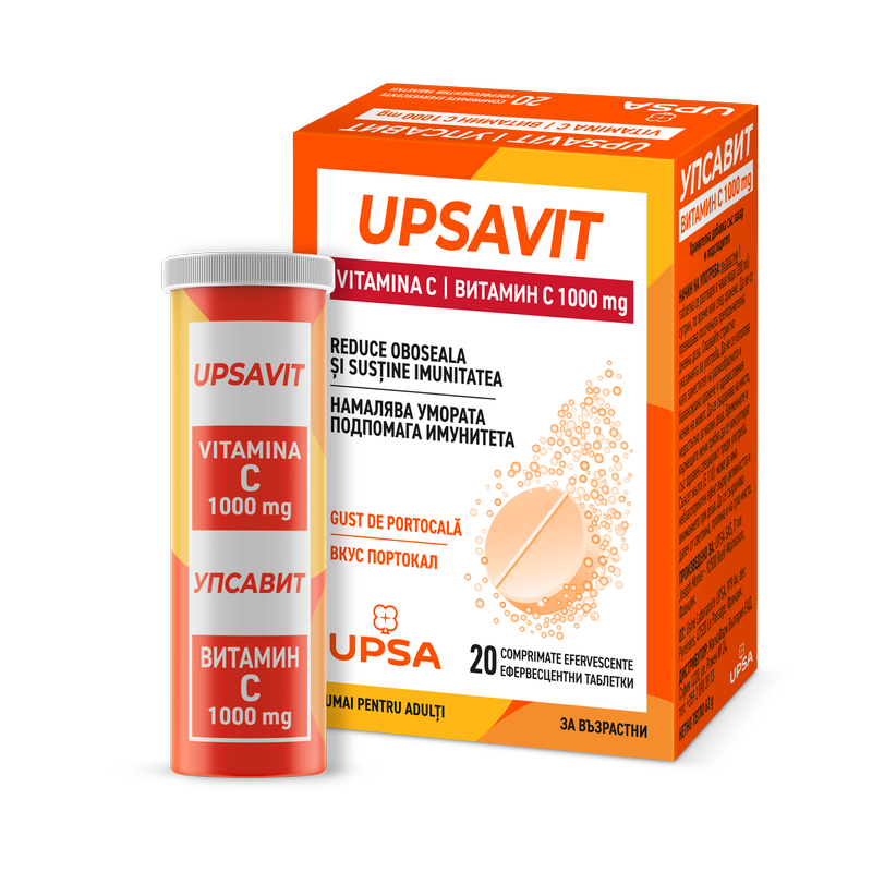 Upsavit Vitamina C, 1000mg, Upsa | 20 comprimate efervescente