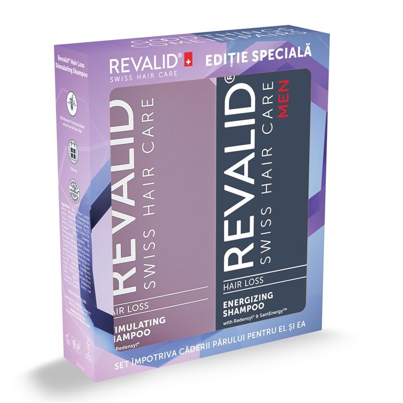 Revalid Pachet Sampon stimulator, 200ml + Sampon energizat, Ewopharma | 200ml