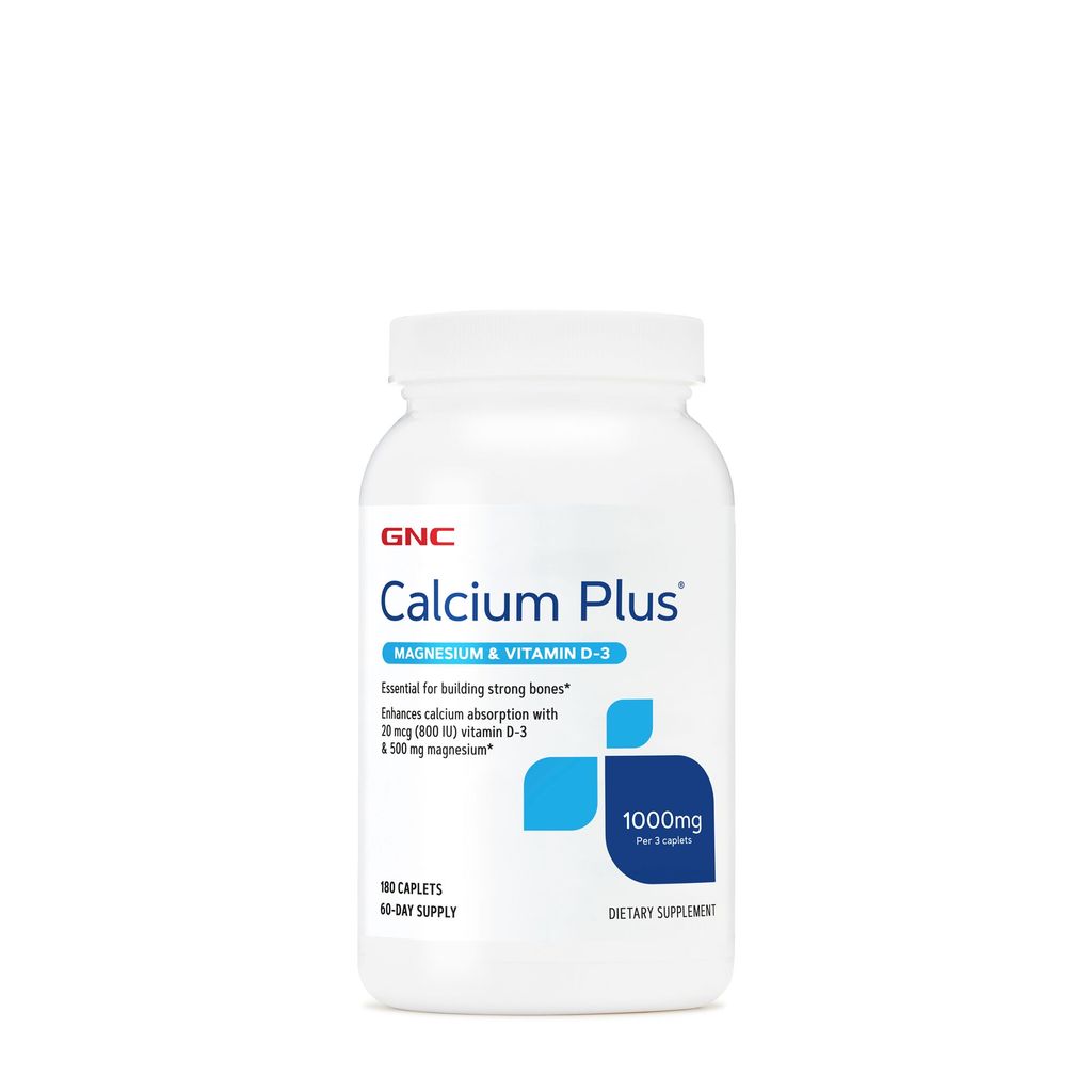 GNC Calcium Plus Magnesium si Vitamin D-3 1000 mg, Calciu cu Magneziu si Vitamina D-3 | 180 tb