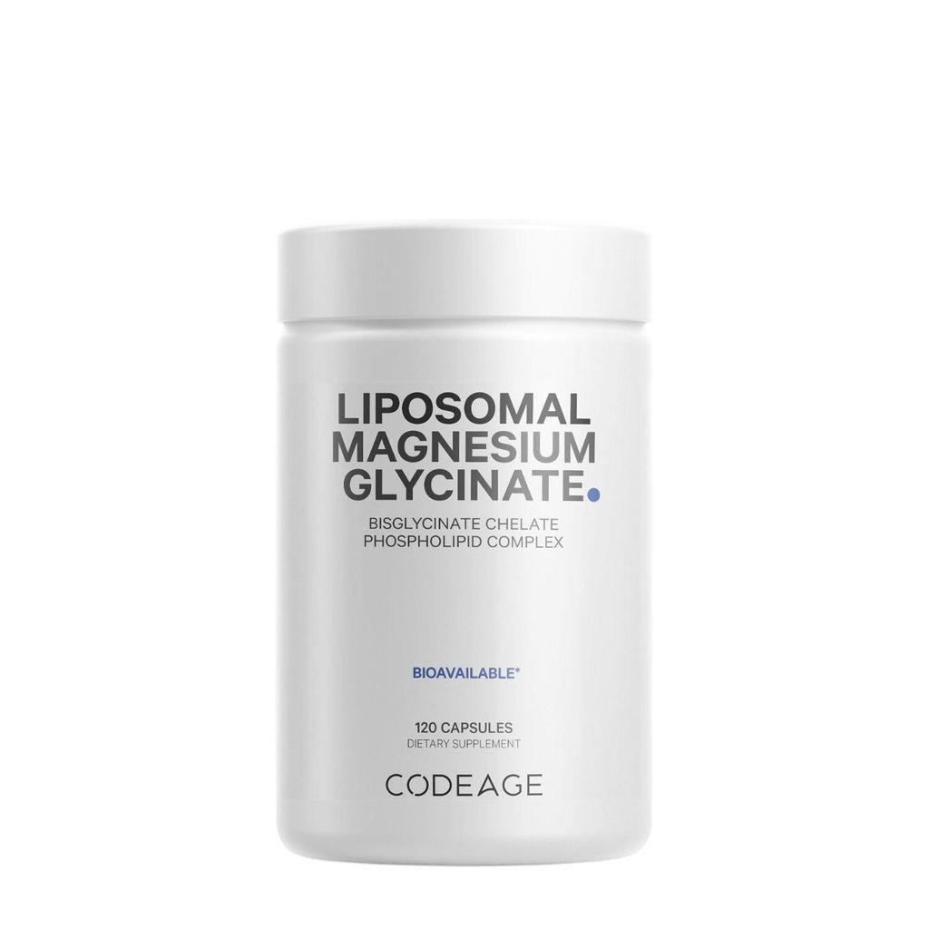 Codeage Liposomal Magnesium Glycinate, Magneziu Bisglicinat Lipozomal cu BioPerine® - Formula Avansata pentru Absorbtie Superioara | 120 cps