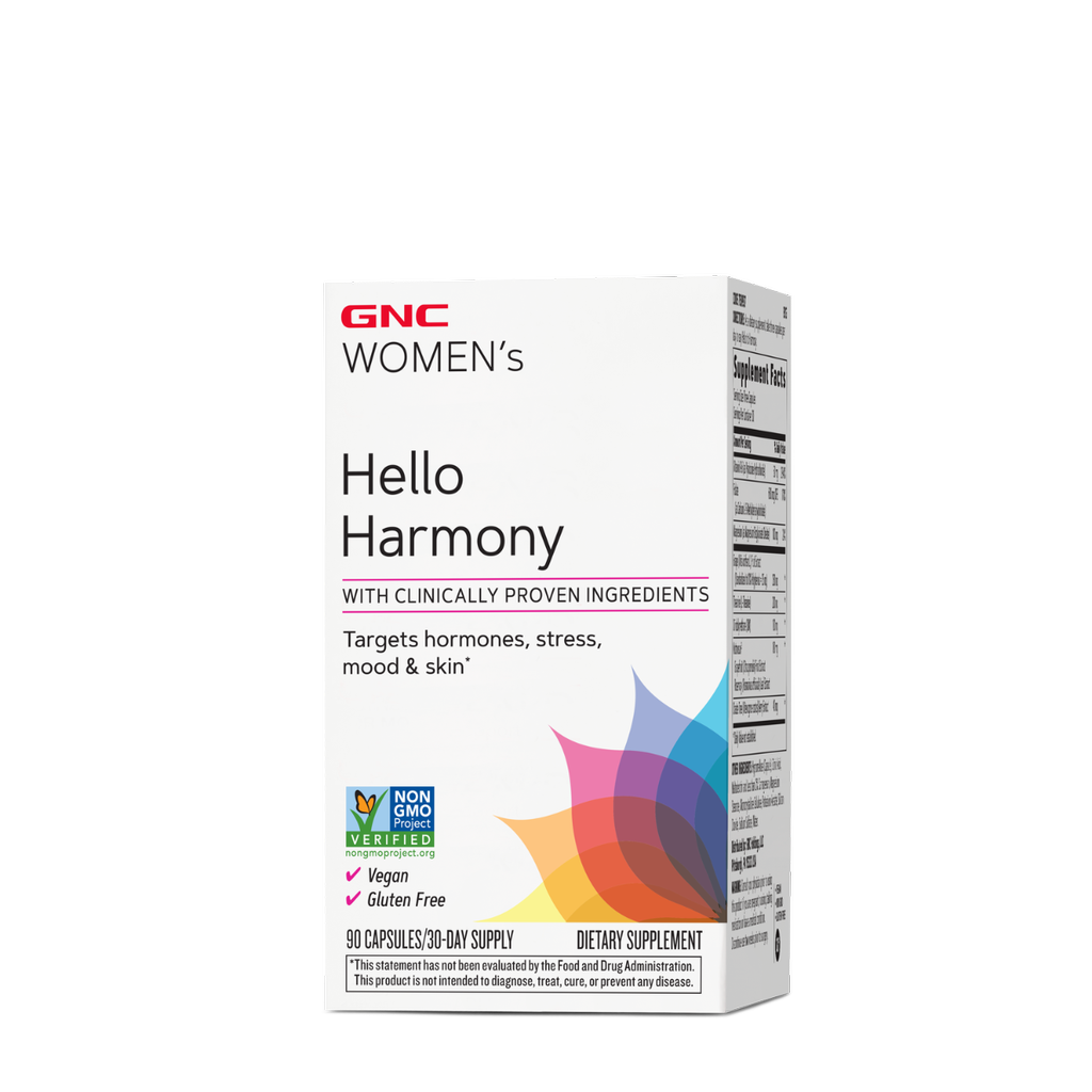 GNC Women`s Hello Harmony PMS, Formula pentru Echilibrul Hormonal, Emotional si Elasticitatea Pielii Femeilor | 90 cps