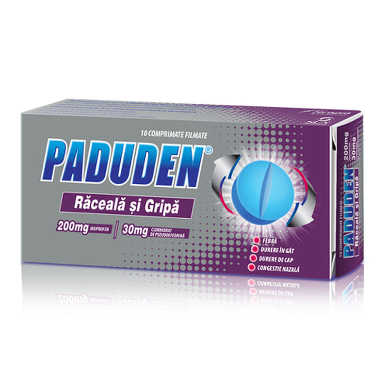 Paduden Raceala si Gripa, 200 mg/30 mg, Terapia | 10 comprimate filmate