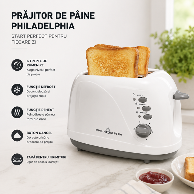Poza produs Prajitor de paine BH-001G (mic defect fabricatie), Philadelphia | 1 bucata