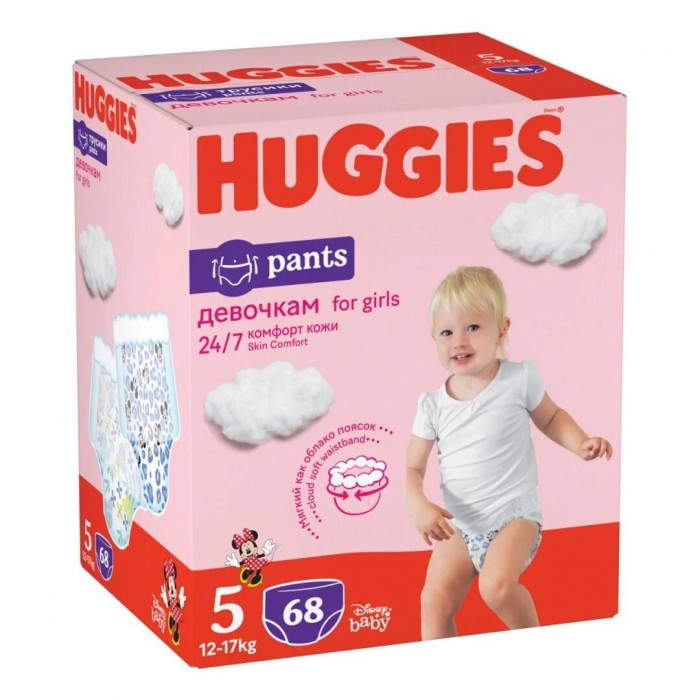 Poza produs Huggies Pants scutece chilotel fetita nr.5, 12-17 kg | 68 bucati