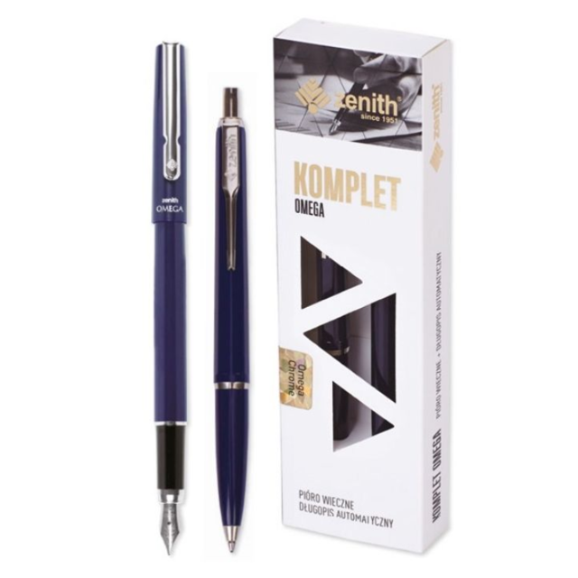 Poza produs Set ZENITH OMEGA CHROME (stilou + pix) Verde, Astra | set x 2 buc