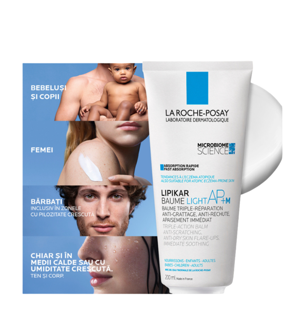 Poza produs Balsam cu tripla actiune Light AP+M Lipikar, La Roche-Posay | 200 ml