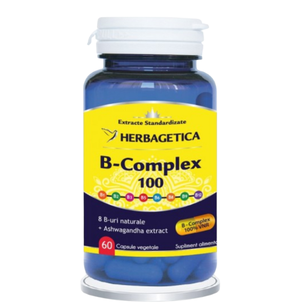 Poza produs B Complex 100, Herbagetica | 60 capsule