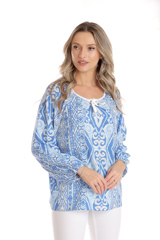 Bluza ie CP25027 alb & bleu & albastru, Cesy | marimea L