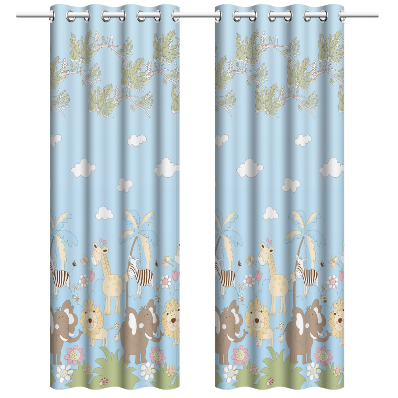 Poza produs Draperie copii ZOO Bleu, Perpetuum | 140 x 245 cm