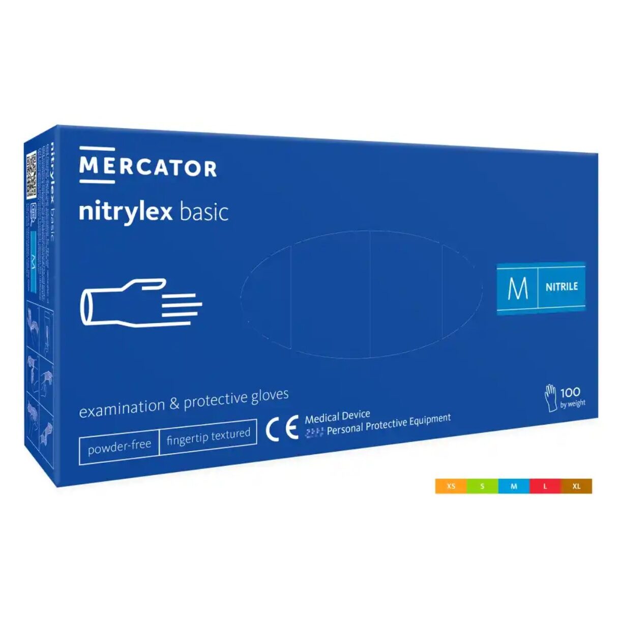 Poza produs Manusi Nitril fara pudra NITRYLEX Basic Dark Blue M, Mercator Medical | cutie x 100 bucati