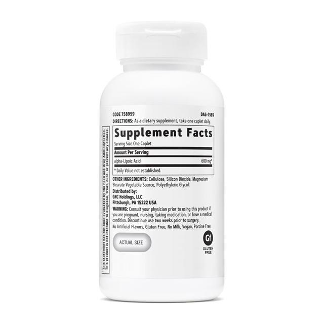 Poza produs GNC Acid Alfa Lipoic 600 mg, General Nutrition Corp | 60 compr