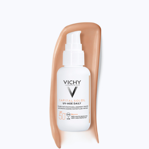 Poza produs Fluid colorat protectie zilnica SPF50 anti-imbatranire UV-AGE DAILY, Capital Soleil, Vichy | 40 ml