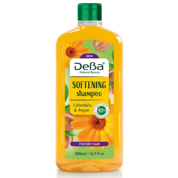 Poza produs Sampon emolient pentru par uscat DEBA NATURAL BEAUTY cu extract de Galbenele si Argan, Rubella | 500 ml
