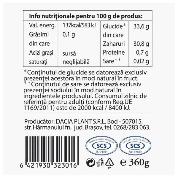 Poza produs Bun de Tot Dulceata Mango, fara zahar, Dacia Plant | 360 g