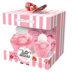 Set cadou dama Tutti Delices Fraise Bonbon, Corania | EDT 50 ml + EDT15 ml + accesoriu par