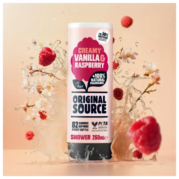 Poza produs GEL DE DUS ORIGINAL SOURCE VANILIE SI ZMEURA  500ML
