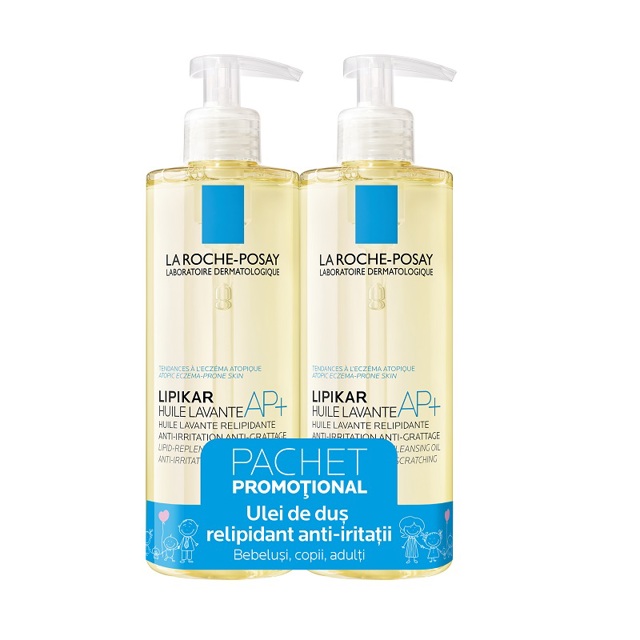 Poza produs Pachet ulei de spalare pentru piele sensibila Lipikar AP+, La Roche Posay | 400+400 ml