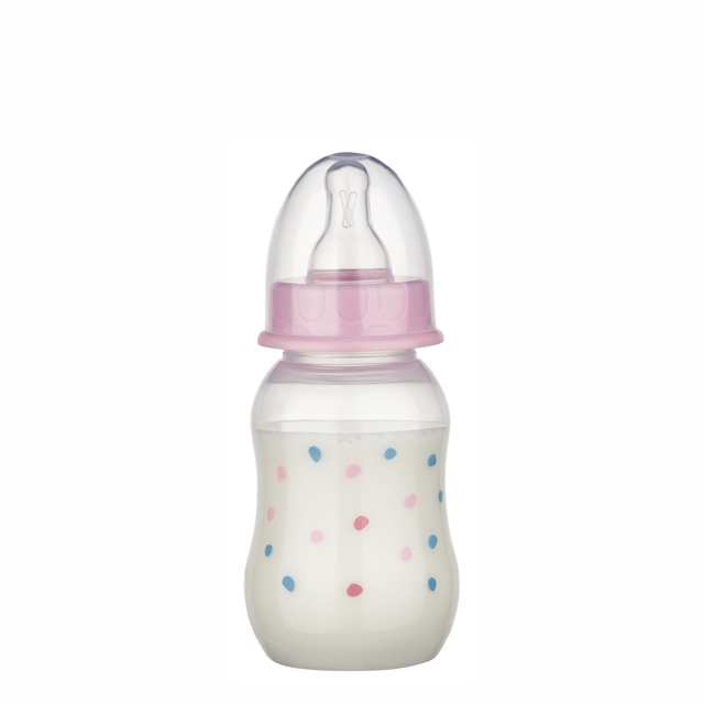 Poza produs Biberon PP fara BPA, decor buline, tetina S, 45010, Baby Nova | 130 ml