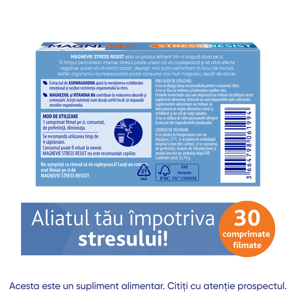 Poza produs MagneVie Stress Resist, Sanofi | 30 comprimate