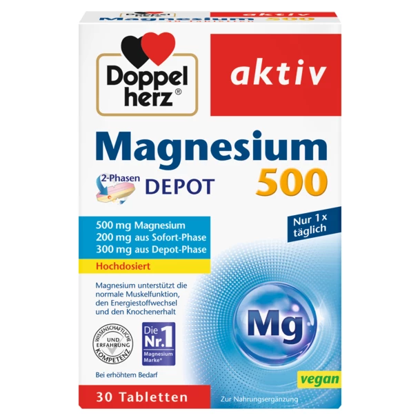 Poza produs Magneziu 500 mg, Doppelherz Aktiv | 30 comprimate