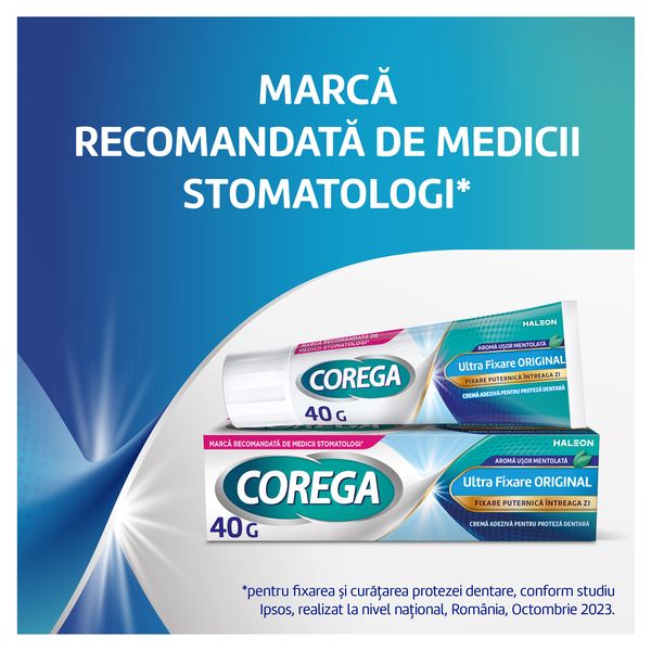 Poza produs Crema adeziva pentru proteza dentara Corega Ultra Fixare, Haleon | 40 g
