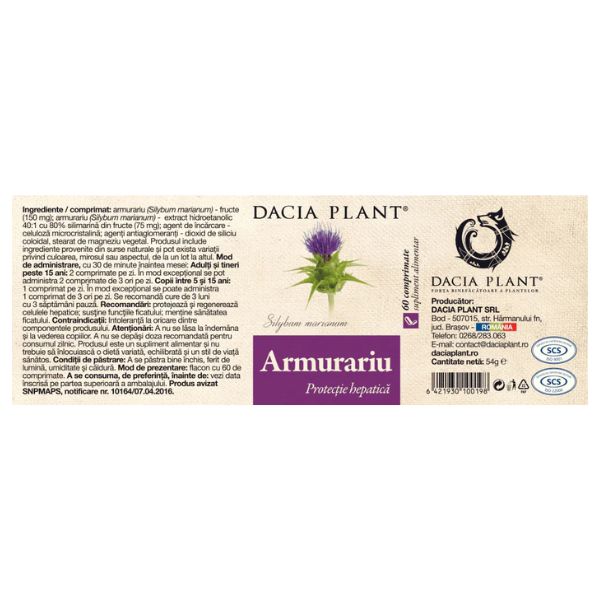 Poza produs Armurariu, Dacia Plant | 120 comprimate