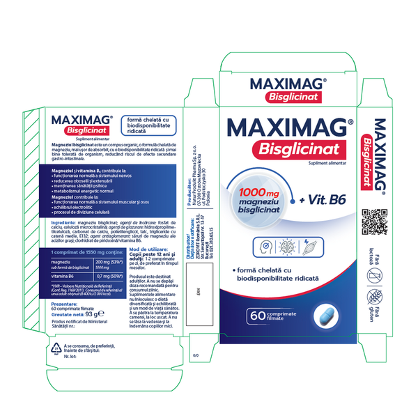 MaxiMag Bisglicinat, Zdrovit | 60 comprimate — poza produs 2/2