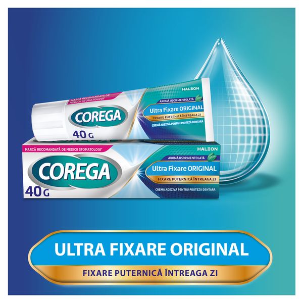 Poza produs Crema adeziva pentru proteza dentara Corega Ultra Fixare, Haleon | 40 g