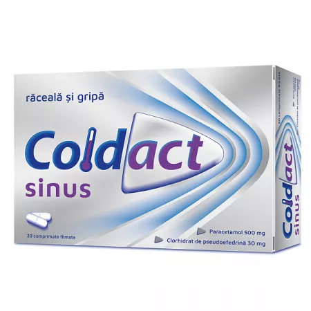 Poza produs Coldact Sinus 500 mg/30 mg, Terapia SA | 20 comprimate