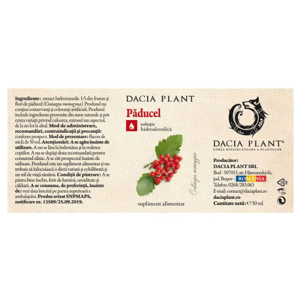 Poza produs Tinctura Paducel, Dacia Plant | 50 ml
