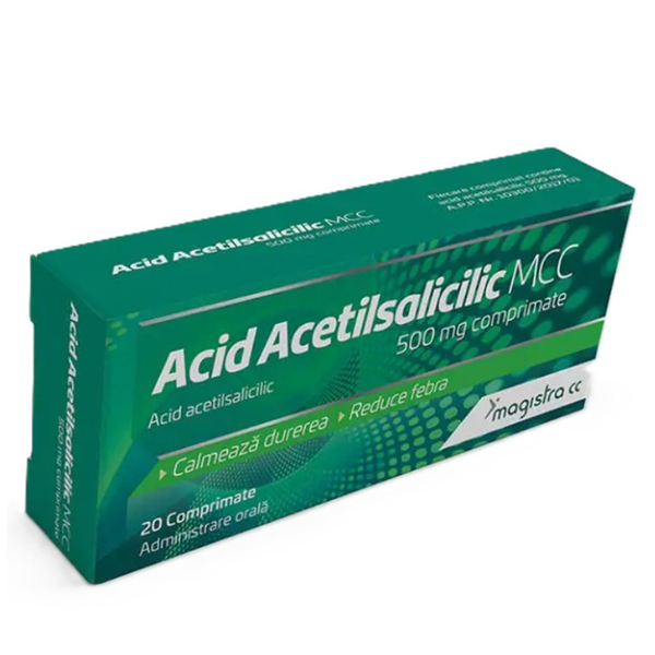 Poza produs Acid Acetilsalicilic 500 mg, Magistra | 20 comprimate