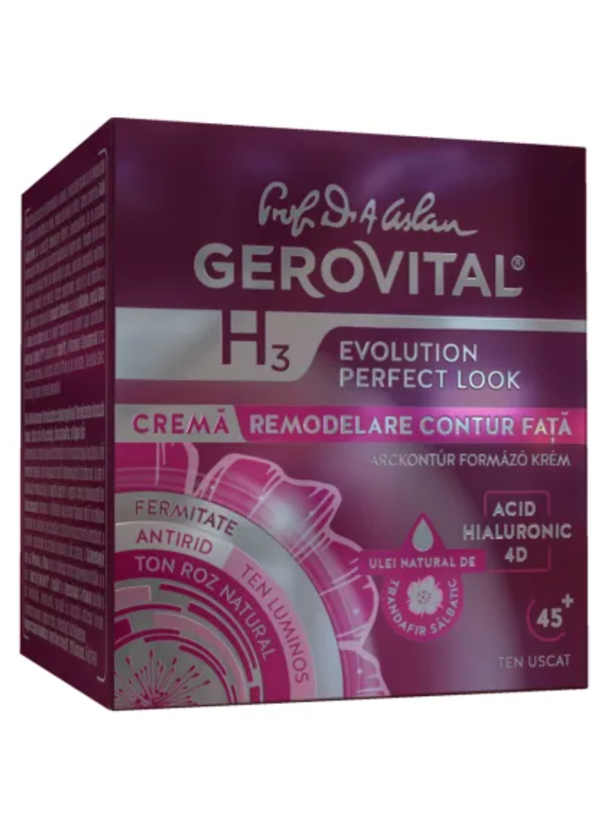 Poza produs Crema remodelare contur fata H3 Evolution Perfect Look Gerovital, Farmec | 50 ml