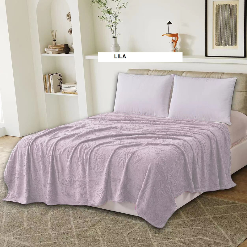 Poza produs Patura UNI FLUTURI lila 200x230 cm, Ralex | 1 buc