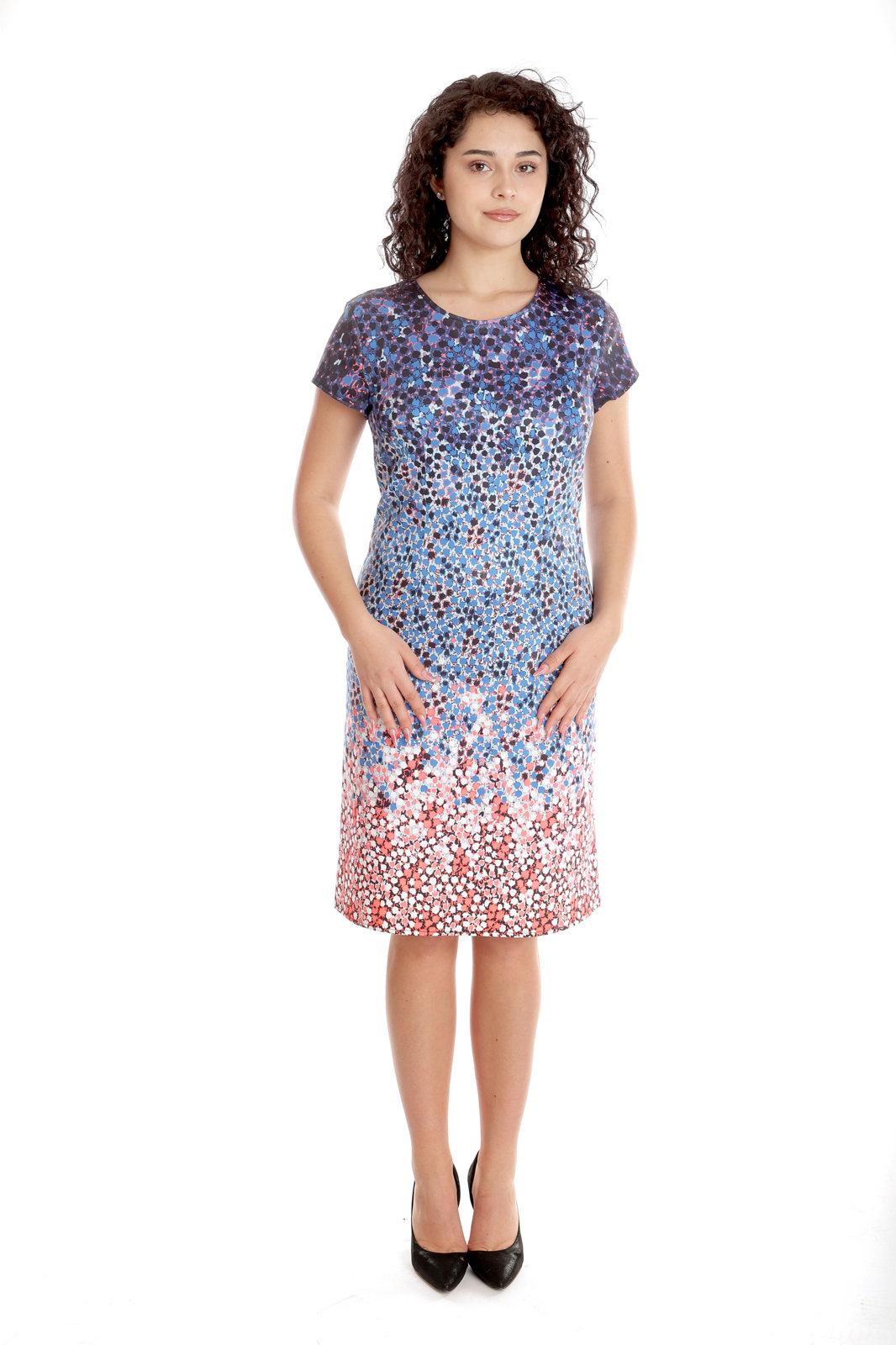 Poza produs Rochie dama CV24039 SIZE albastru/corai, Cesy | marimea XXL