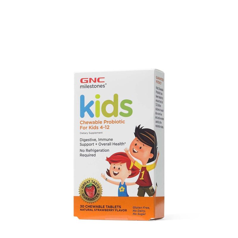Poza produs GNC Milestones Kids Chewable Probiotic, Probiotice Masticabile Pentru Copii 4-12 ani  30 tb