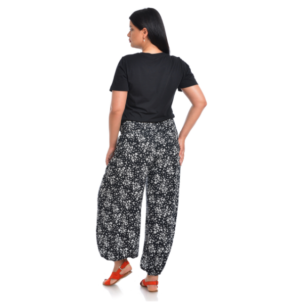 Poza produs Salvari dama ERV22V198 negru/alb floral, Eranthe | marimea S
